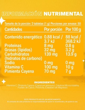Vitamina C + Cayena Lemon Cochella de 100 tabletas
