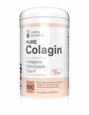 Pure Colagin Lemon Cochella con colágeno hidrolizado tipo II sabor natural de 190 g