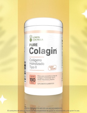 Pure Colagin Lemon Cochella con colágeno hidrolizado tipo II sabor natural de 190 g