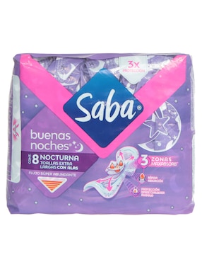 Toallas femeninas Saba con alas 8 piezas