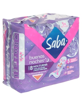 Toallas femeninas Saba con alas 8 piezas