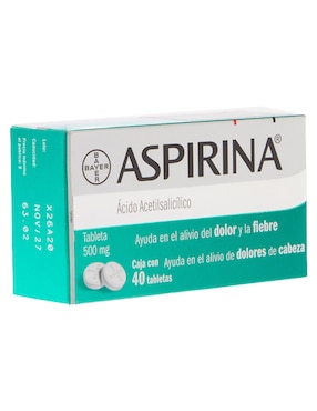 Tabletas para dolor de cabeza y migrañas Aspirina