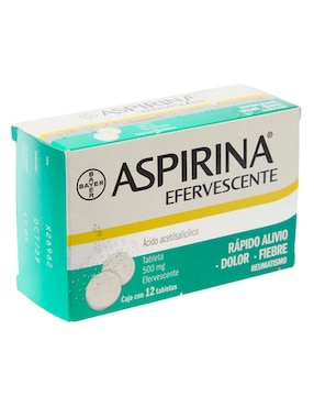 Tabletas para dolor de cabeza y migrañas Aspirina Efervescente