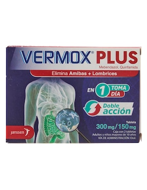Tabletas para malestar estomacal Vermox Plus