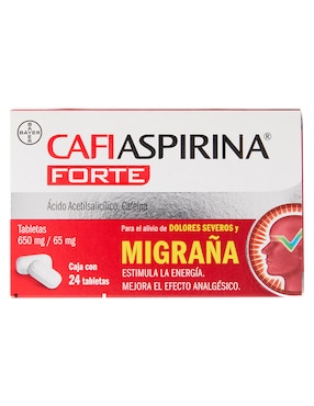 Tabletas para dolor de cabeza y migrañas Cafiaspirina Forte