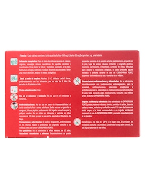Tabletas para dolor de cabeza y migrañas Cafiaspirina Forte