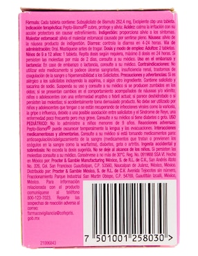 Tabletas para malestar estomacal Pepto-Bismol