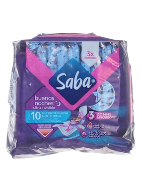 Toallas femeninas Saba con alas 10 piezas
