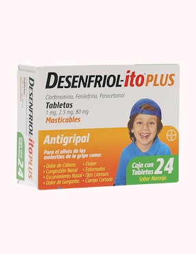 Tabletas para gripe y tos Desenfriolito plus