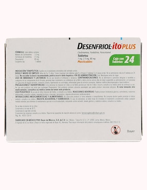 Tabletas para gripe y tos Desenfriolito plus