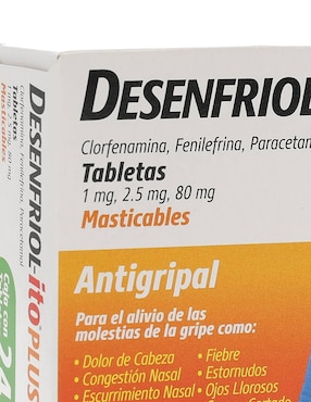 Tabletas para gripe y tos Desenfriolito plus
