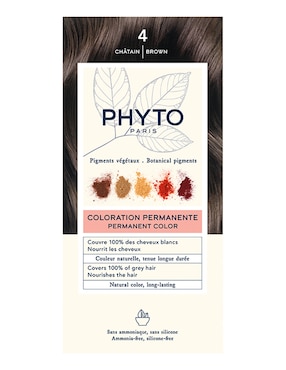 Tinte Para Cabello Phyto Tono 4 Castaño Medio