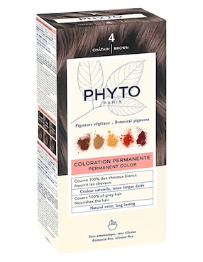 Tinte para cabello Coloration Permanente Phyto Botanical Pigments tono 4 Castaño medio