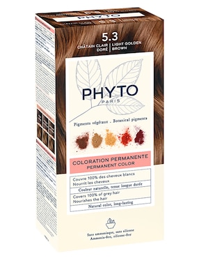 Tinte para cabello Coloration Permanente Phyto Botanical Pigments tono 5.3 castaño claro dorado