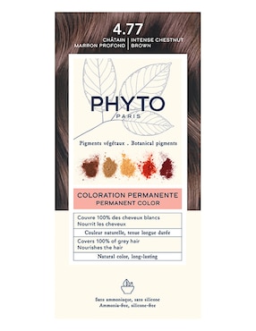 Tinte Para Cabello Phyto Tono 4.77 Castaño Marrón Profundo