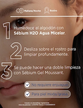 Limpiador facial sebium H2O Bioderma para purificar