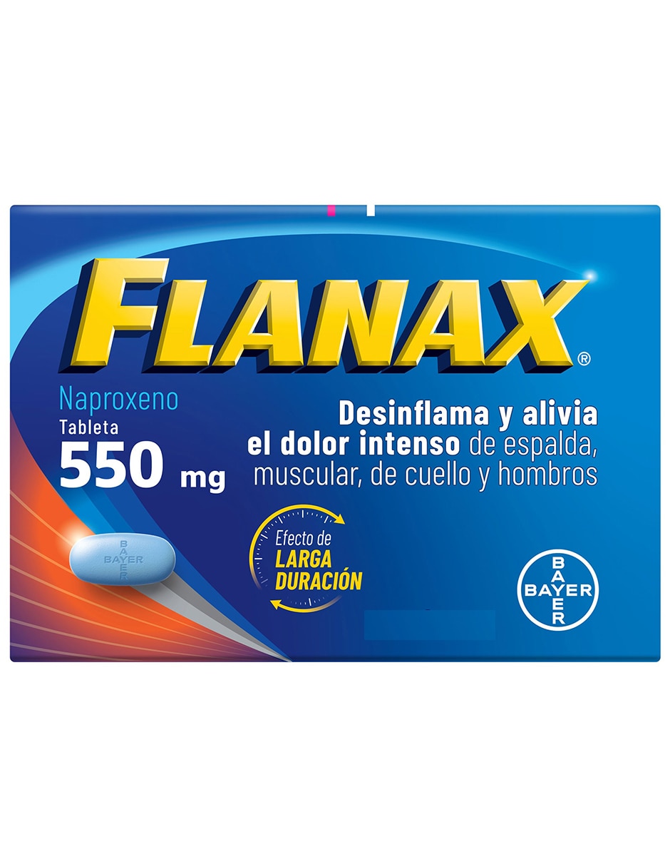 Tabletas para desinflamar y aliviar dolores intensos Flanax 550