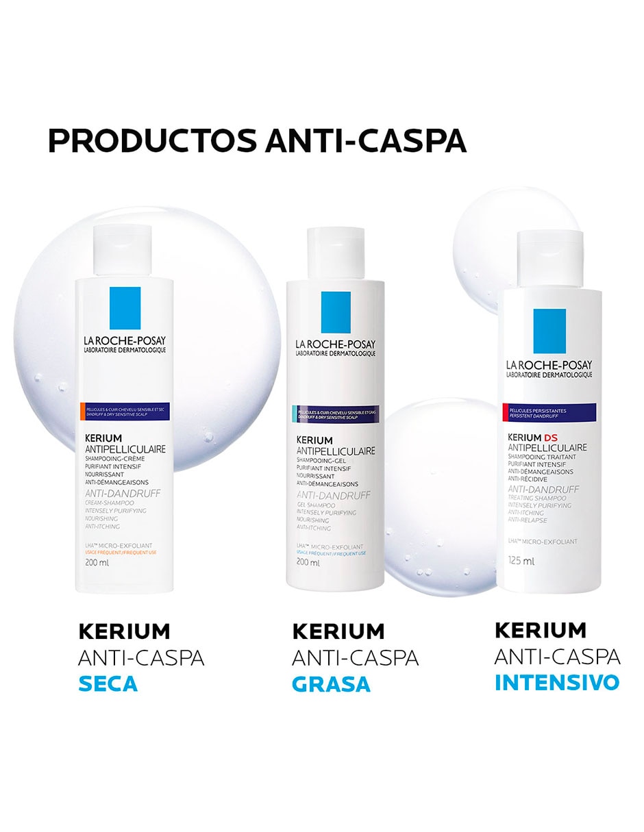 Shampoo anticaspa para cabello Anti-Dandruff Kerium 7