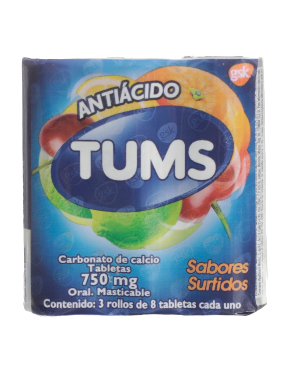 Tabletas para malestar estomacal Antiácido TUMS