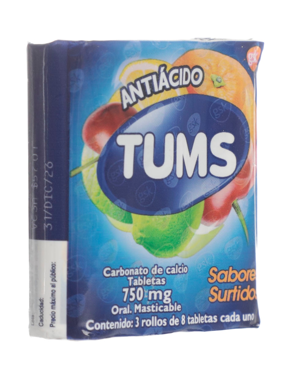 Tabletas para malestar estomacal Antiácido TUMS 2