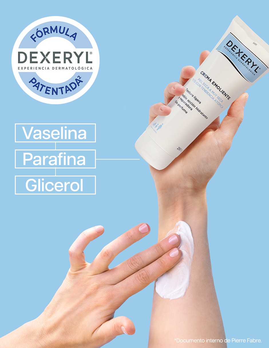 Crema para cuerpo recomendada para calmar y aliviar la piel día y noche Dexeryl para piel seca y sensible 20