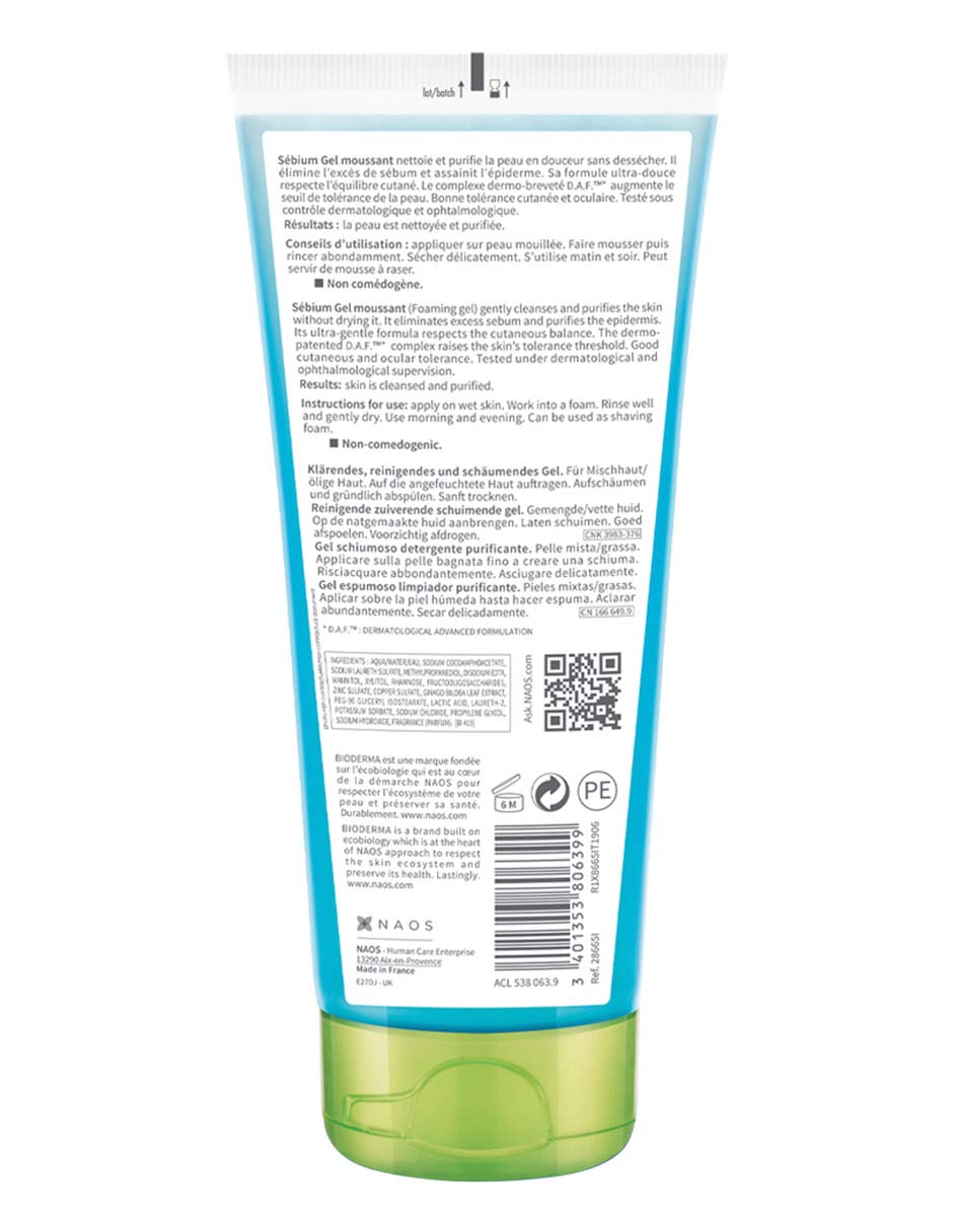 Limpiador facial sébium gel moussant para purificar 2