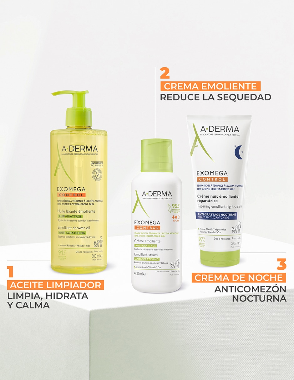 Crema para cuerpo recomendada para hidratar día y noche Exomega Control para piel seca y sensible 6