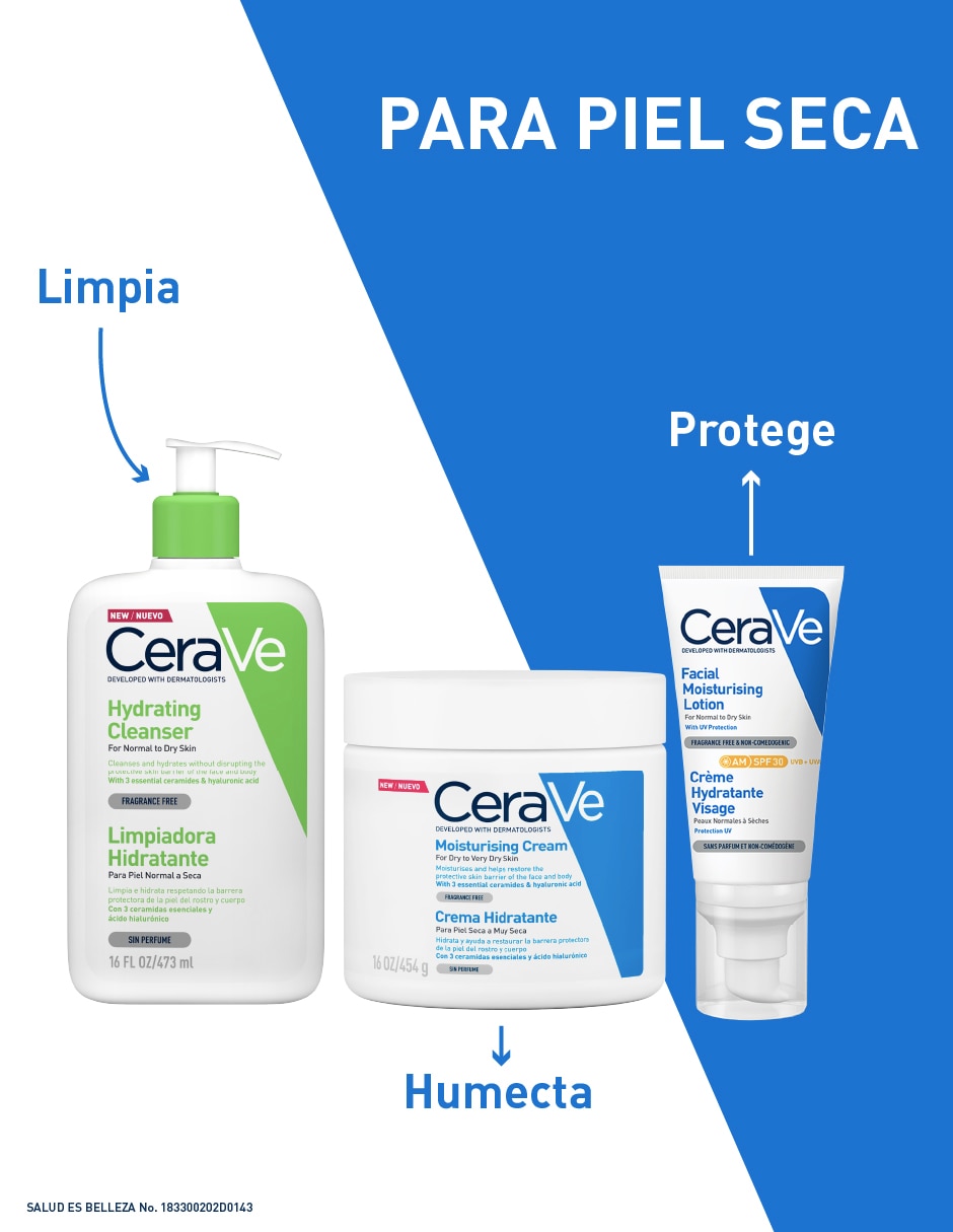 Crema para rostro y cuerpo recomendada para hidratar día y noche Cerave Hidratantes para todo tipo piel 13