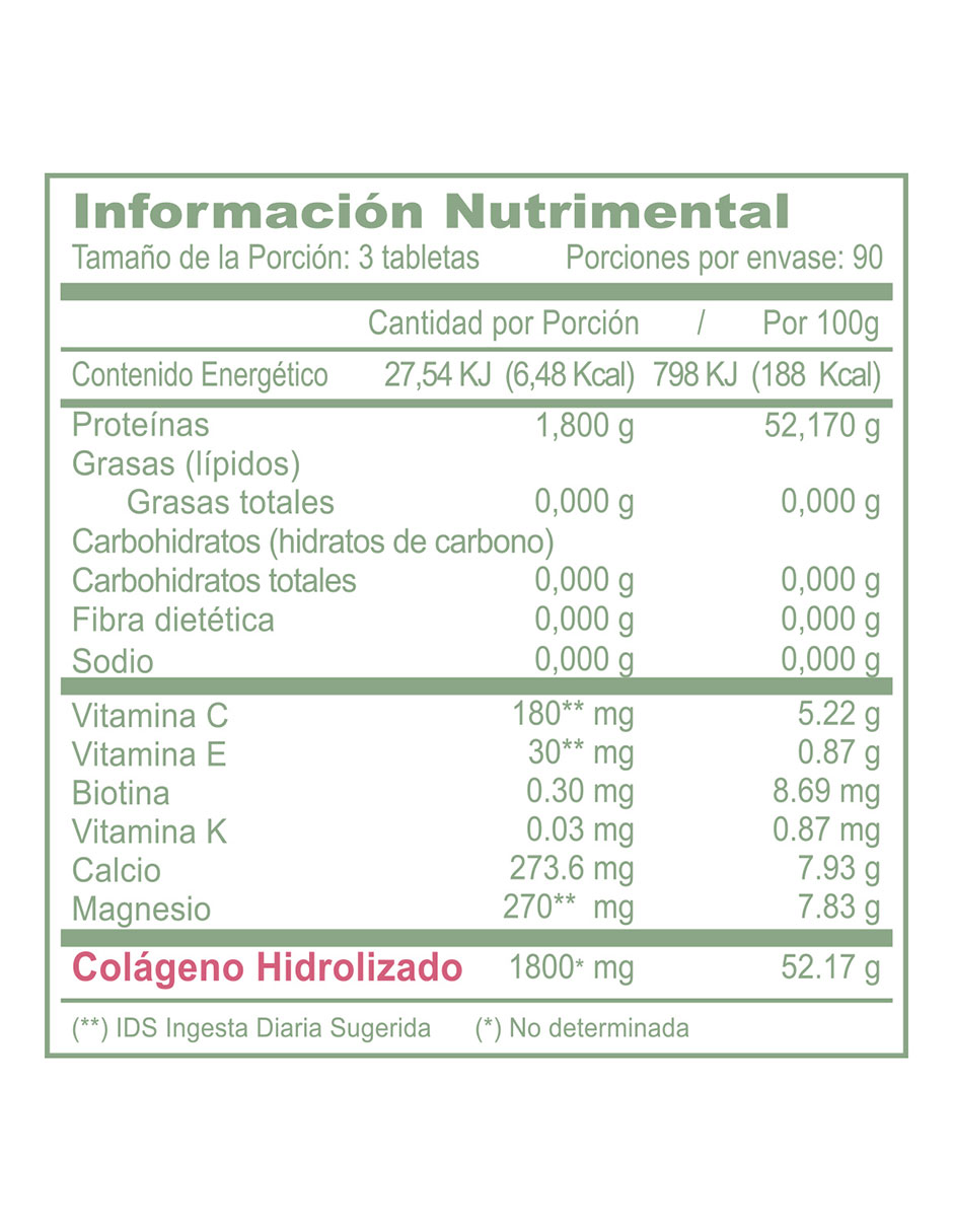 JUSTCOLLAGEN 90 TABS con colágeno hidrolizado de 90 tabletas 2