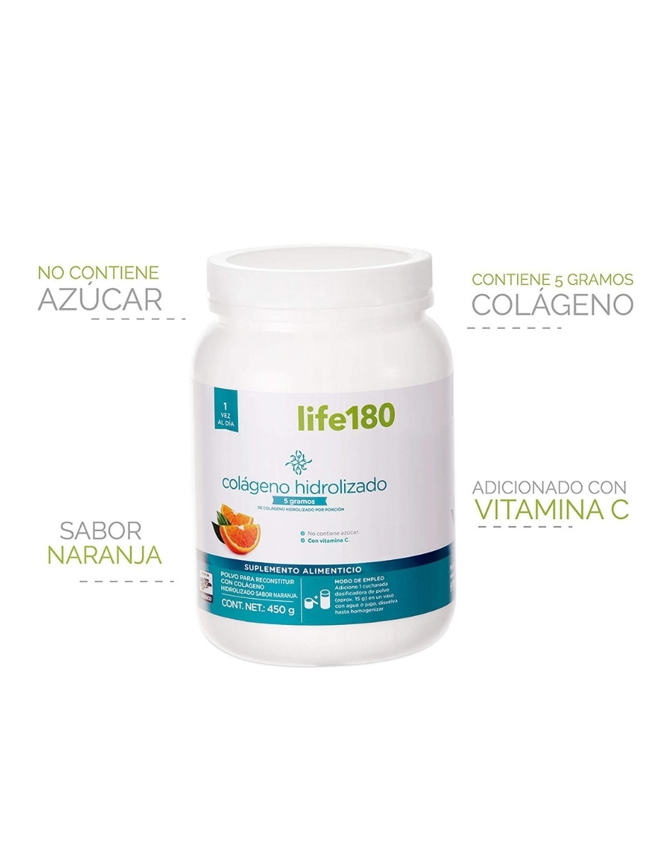 Colágeno hidrolizado sabor naranja de 450 g 2