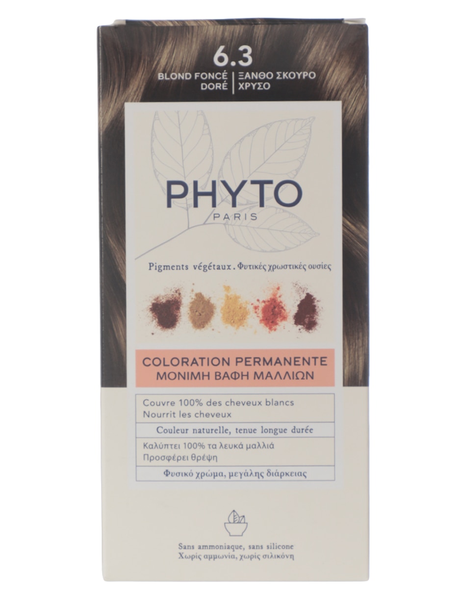 Tinte para cabello Coloration Permanente Botanical Pigments tono 6.3 rubio obscuro dorado 5