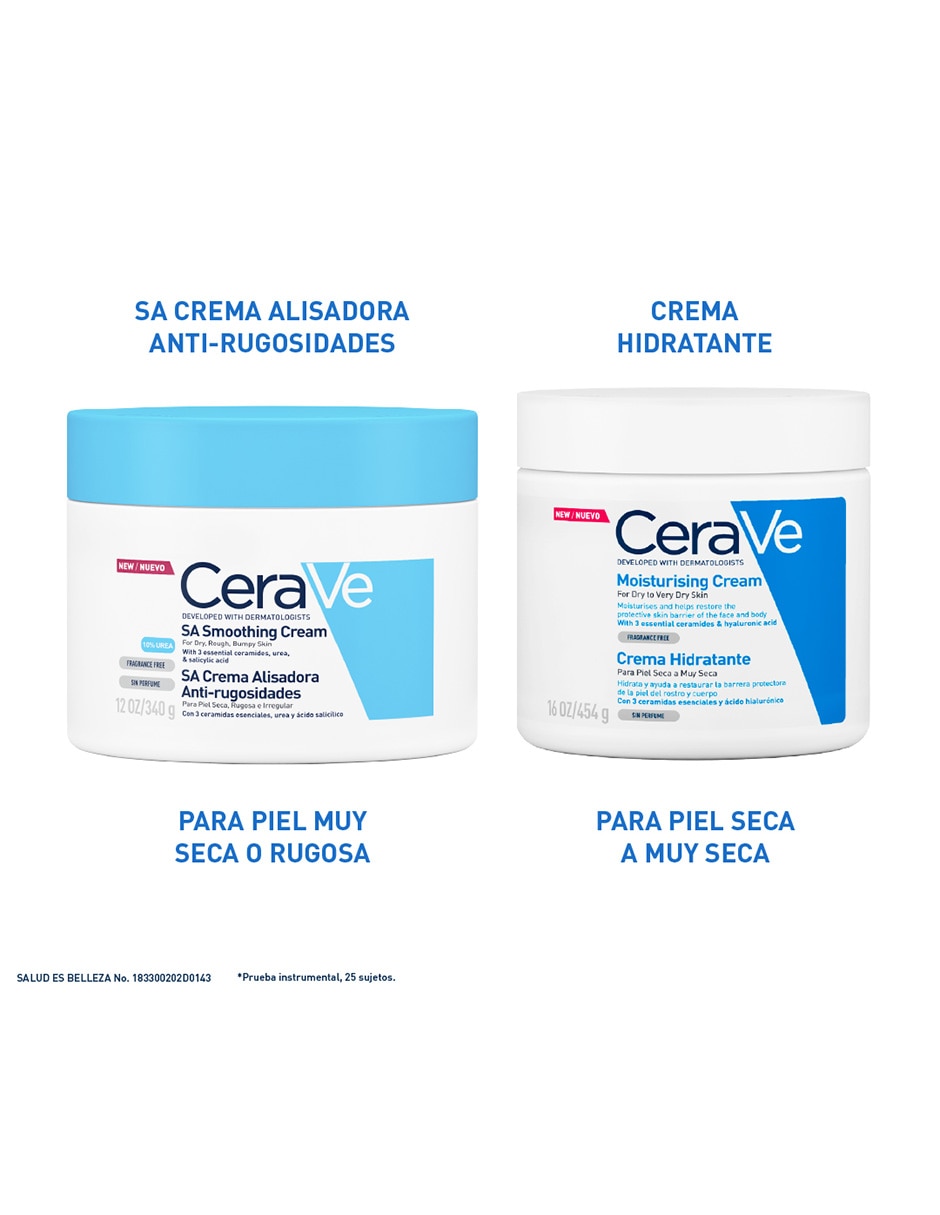 Crema para cuerpo recomendada para hidratar día y noche Cerave para piel seca 6