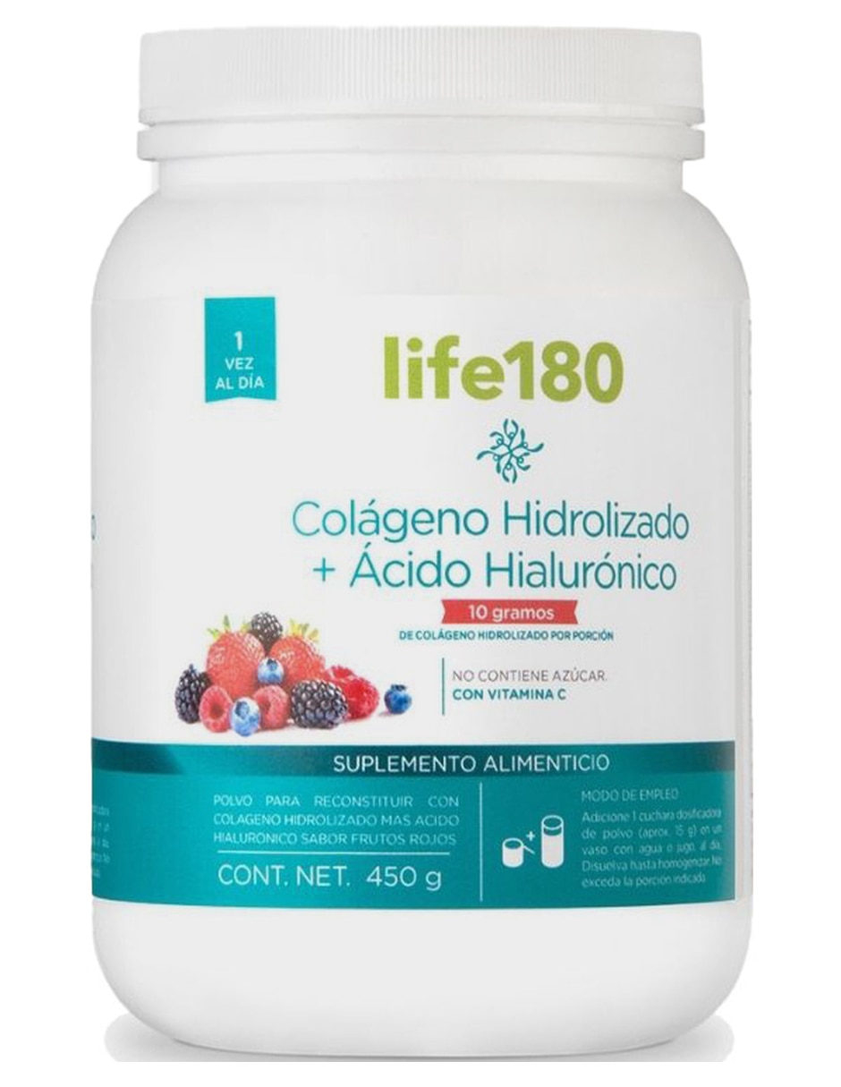 Colágeno Hidrolizado + Ácido Hialurónico sabor frutos rojos de 450 g
