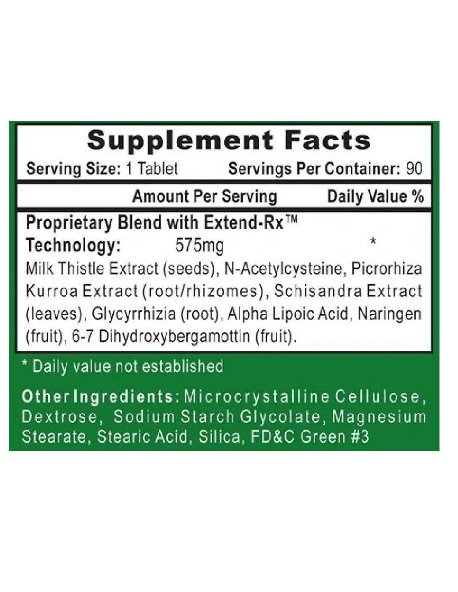 Suplementos alimenticios limpiador hepatico Liver-Rx 90 tabletas 2