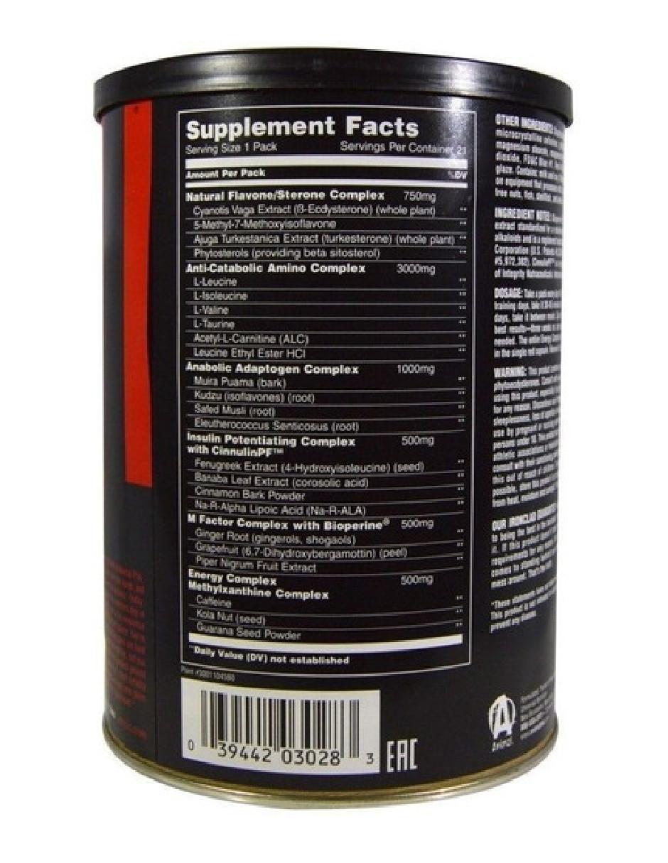 Suplementos alimenticios anabólico natural Animal Stak 21 packs 2