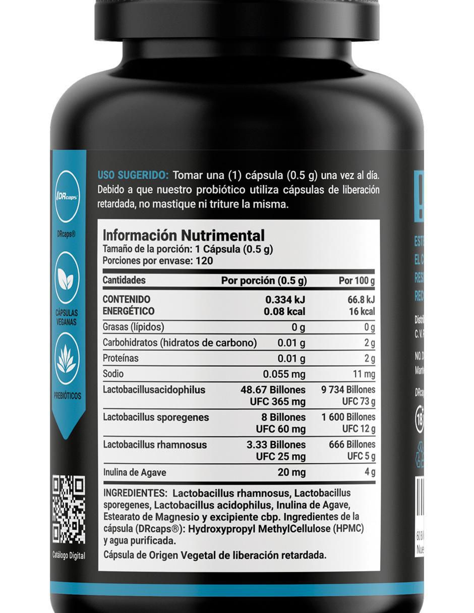 Suplemento Alimenticio Probióticos y Prebióticos 60 Billion 4