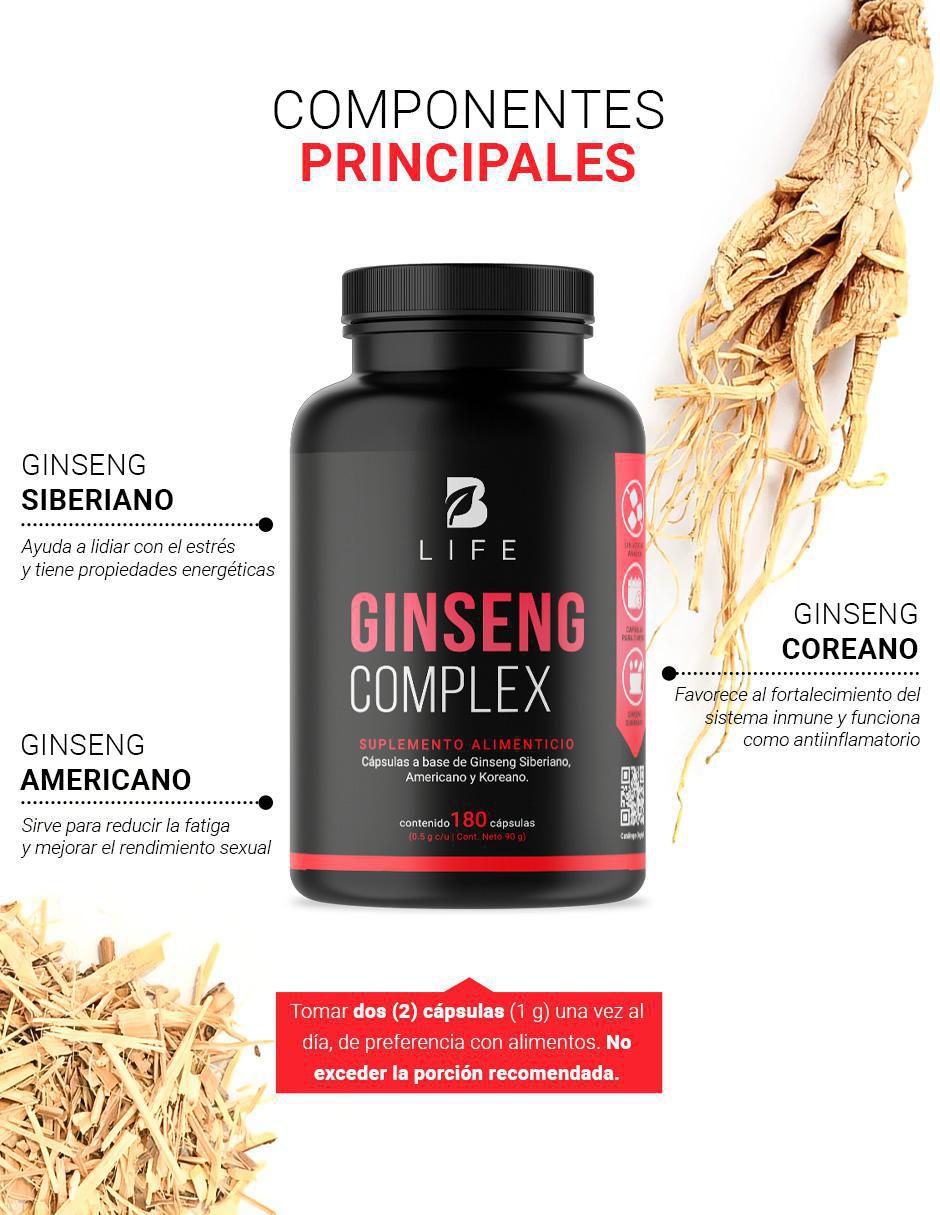 Suplemento Alimenticio Ginseng de Tres Fuentes Premium 2