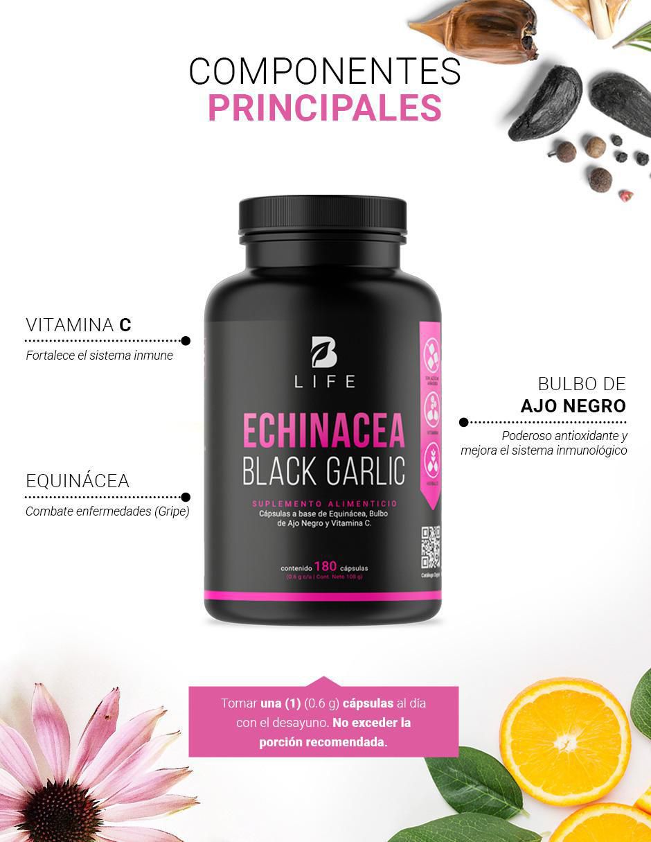 Suplemento Alimenticio Equinácea con Ajo Negro Vitamina C 3