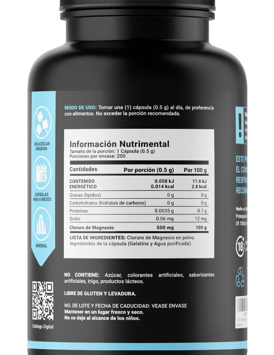 Suplemento Alimenticio Cloruro de Magnesio 4