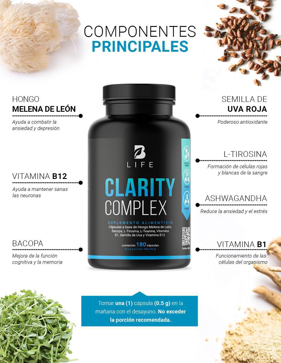 Suplemento Alimenticio Nootrópico de Concentración claridad Mental 3