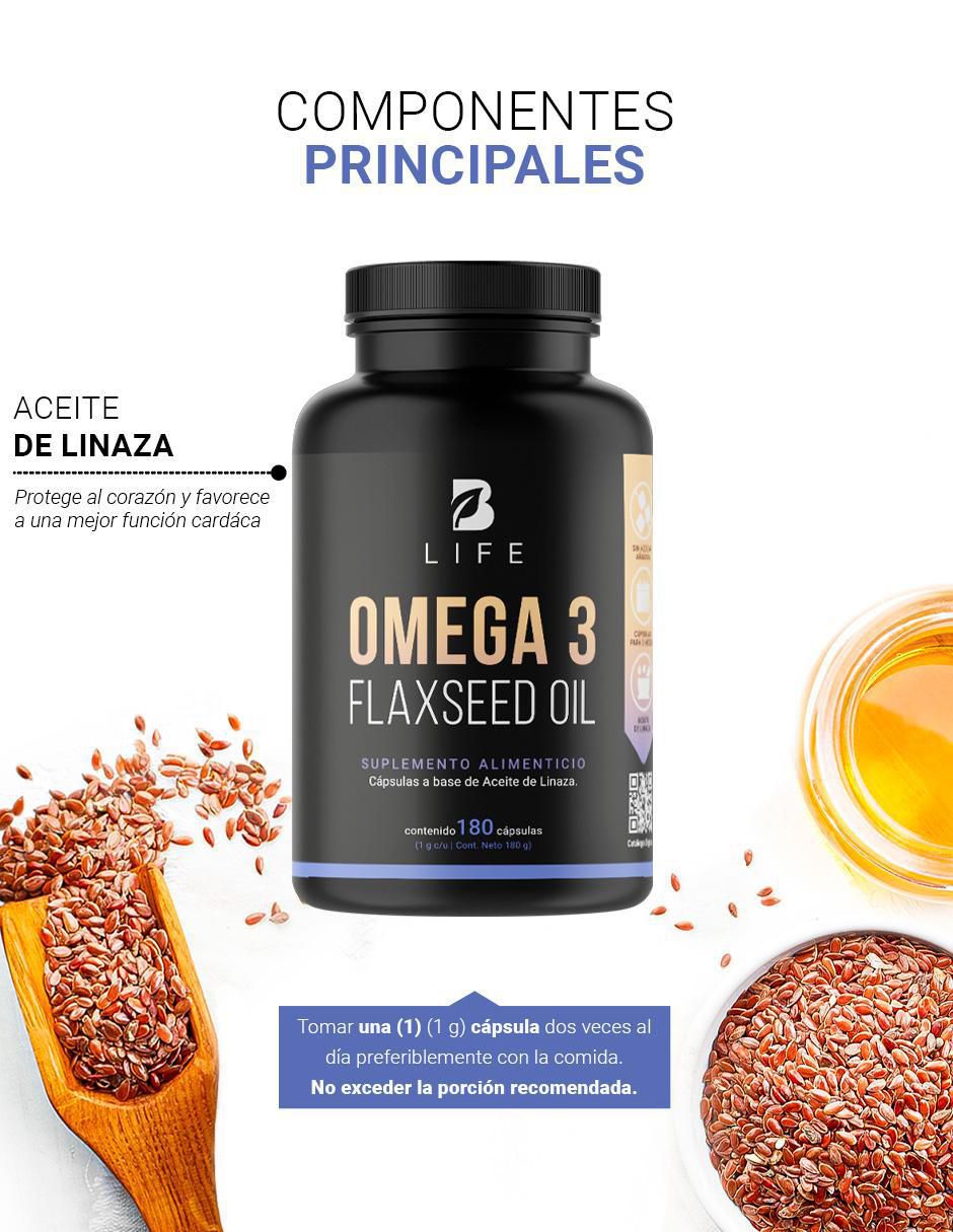 Suplemento Alimenticio Omega 3 aceite de Linaza 3