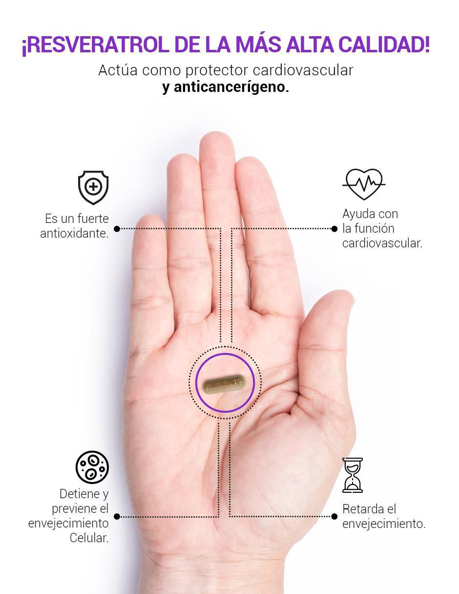 Suplemento Alimenticio Resveratrol con Semilla de Uva Roja Acai B 2