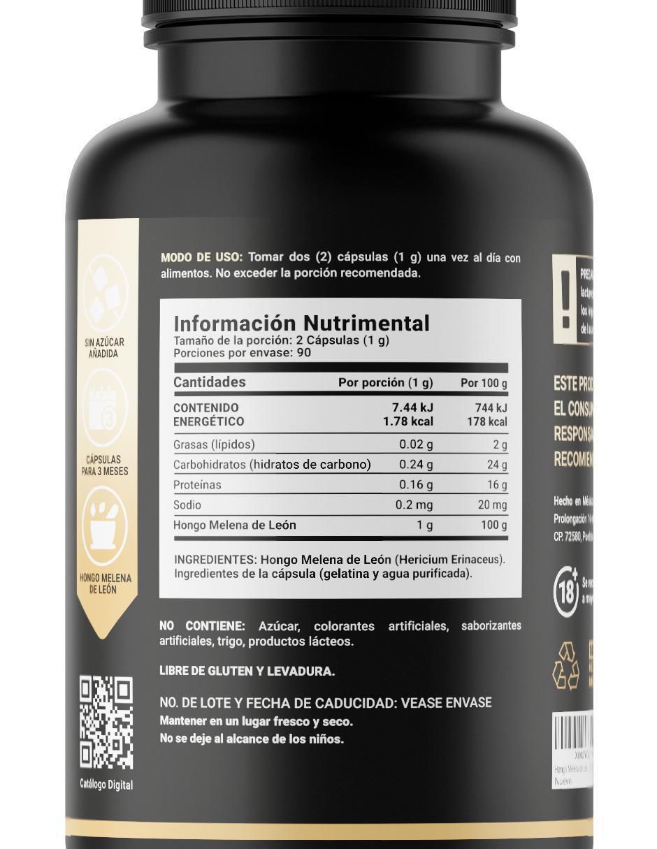 Suplemento Alimenticio Hongo de Melena de León 4
