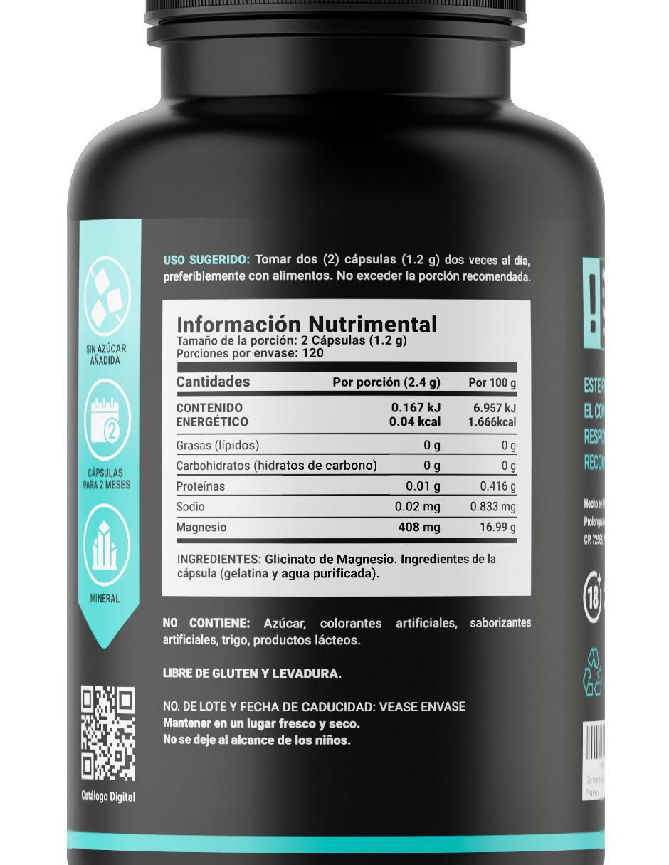 Suplemento Alimenticio Glicinato de Magnesio 4