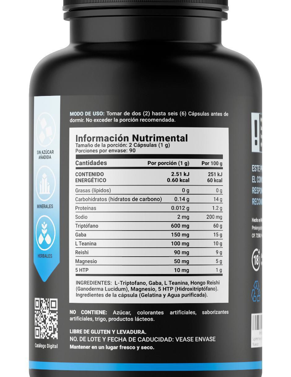 Suplemento Alimenticio Dormir con Triptófano 4