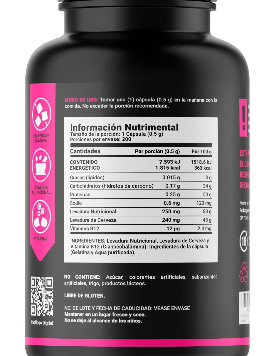 Levadura nutricional con B12 - Bibonature - 200 g - BIOFERTA