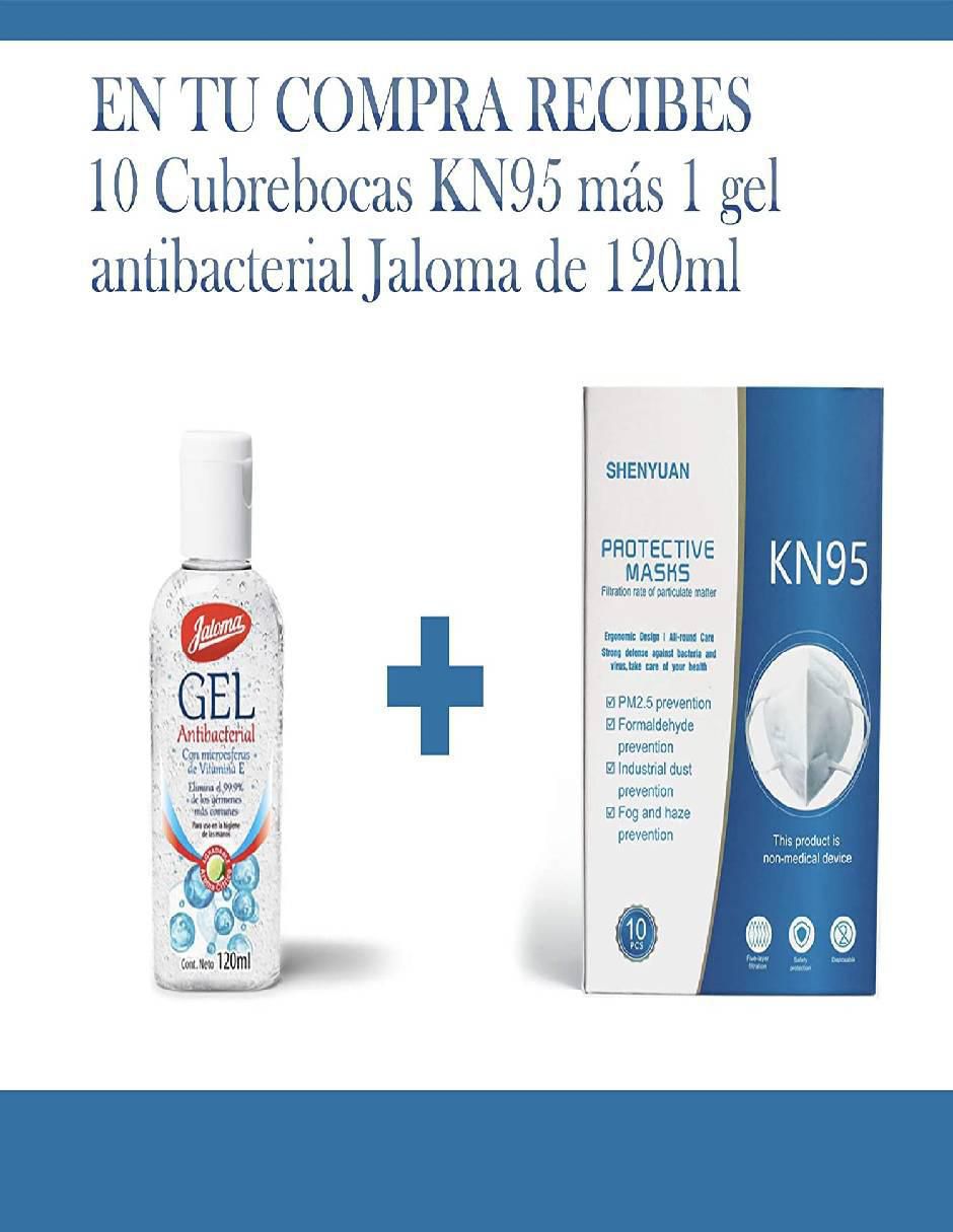 Set gel antibacterial 120 ml + cubrebocas KN95 10 piezas 2