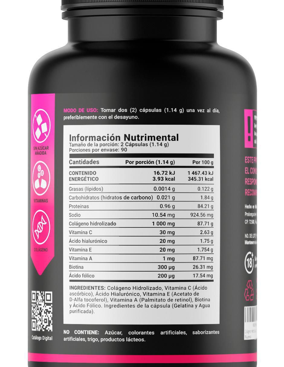 Suplemento alimenticio Collagen +Blend cápsulas 4