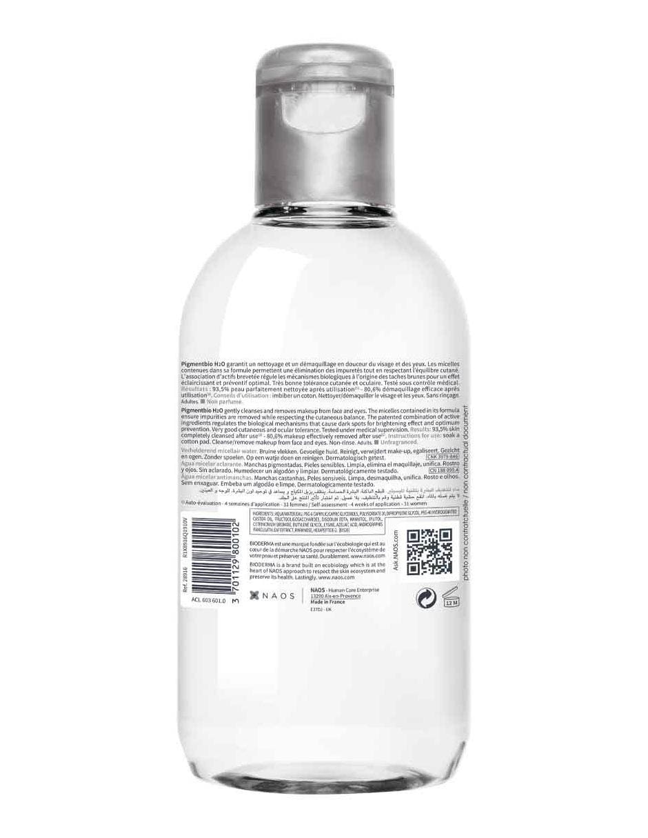 Desmaquillante Agua Micelar Iluminadora H2o Pigmentbio 2