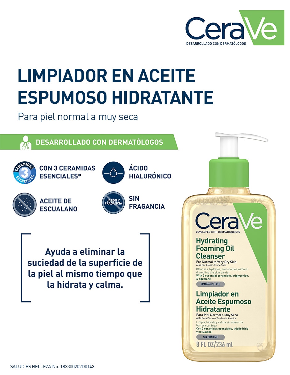 Limpiador rostro y cuerpo en Aceite Espumoso Hidratante para calmar la piel 10
